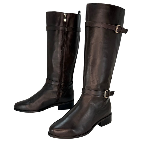 Rockport Harper Brown Leather Knee High Wide Calf Womens Boots Size 6.5M - Picture 10 of 16